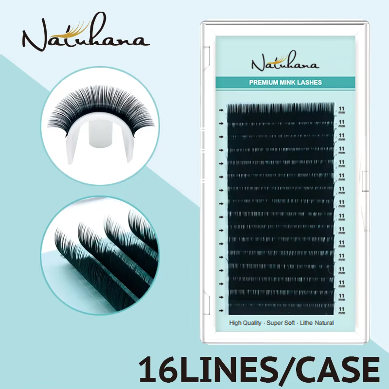Eyelash Extension Korea Natural - NATUHANA Korea PBT 16 Reihen B