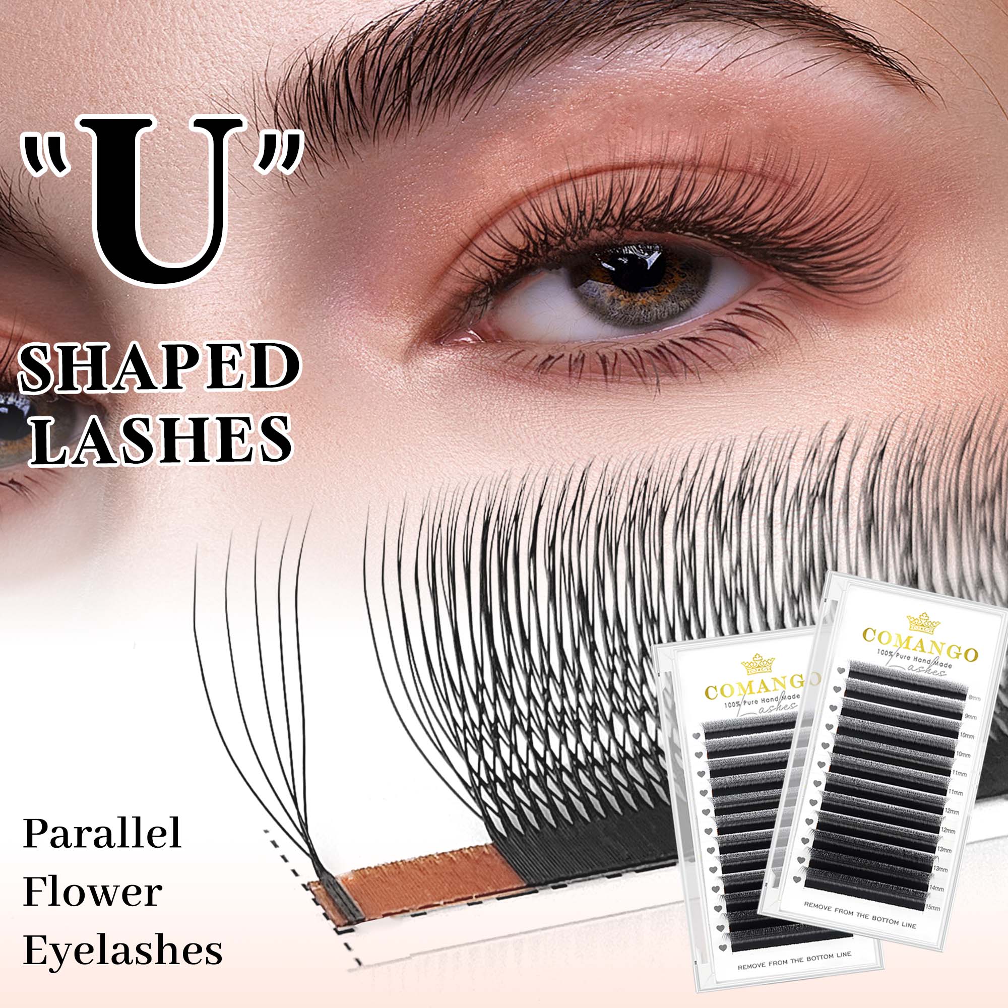 Eyelash Extension Yy - CoMango mix8-15 mm U-förmige 3/4/5D-Wimpernverlängerungen, superweiche,