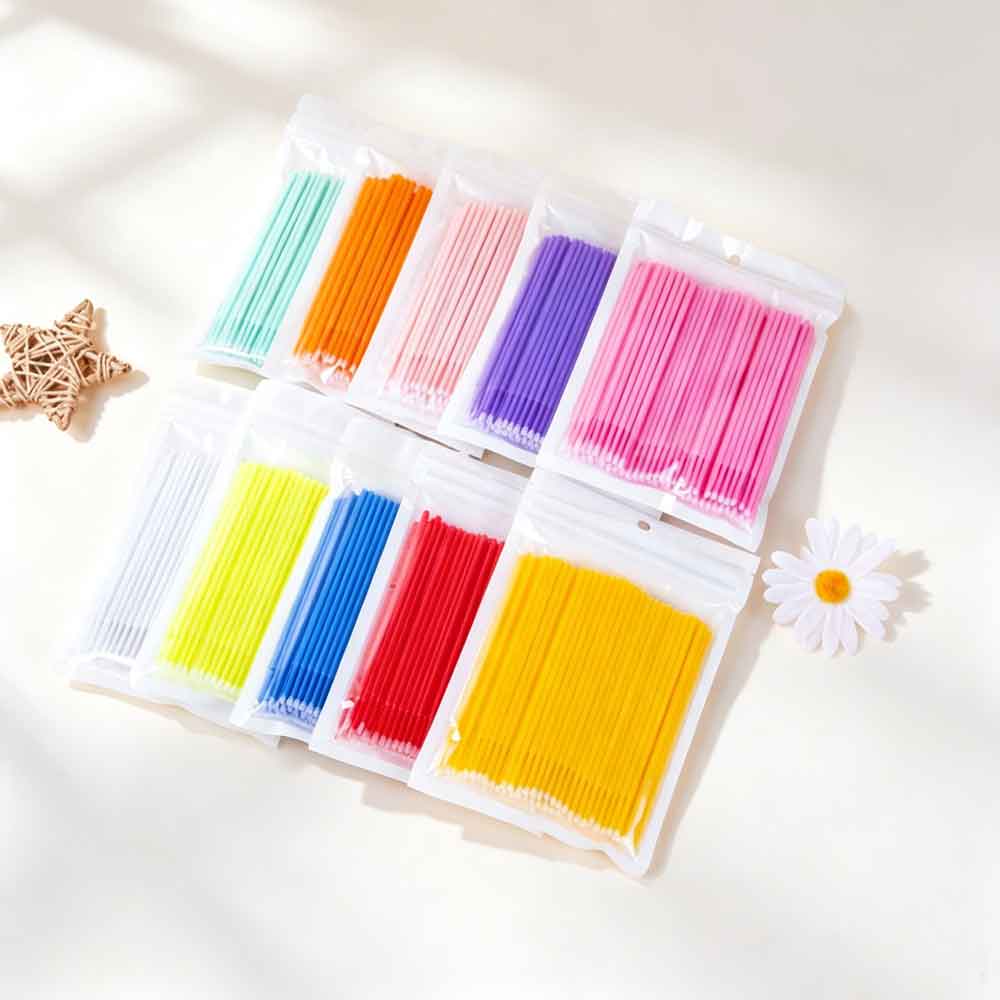 Eyelash Extension Remover - 100 Stück Mikro-Bürsten zum Entfernen von