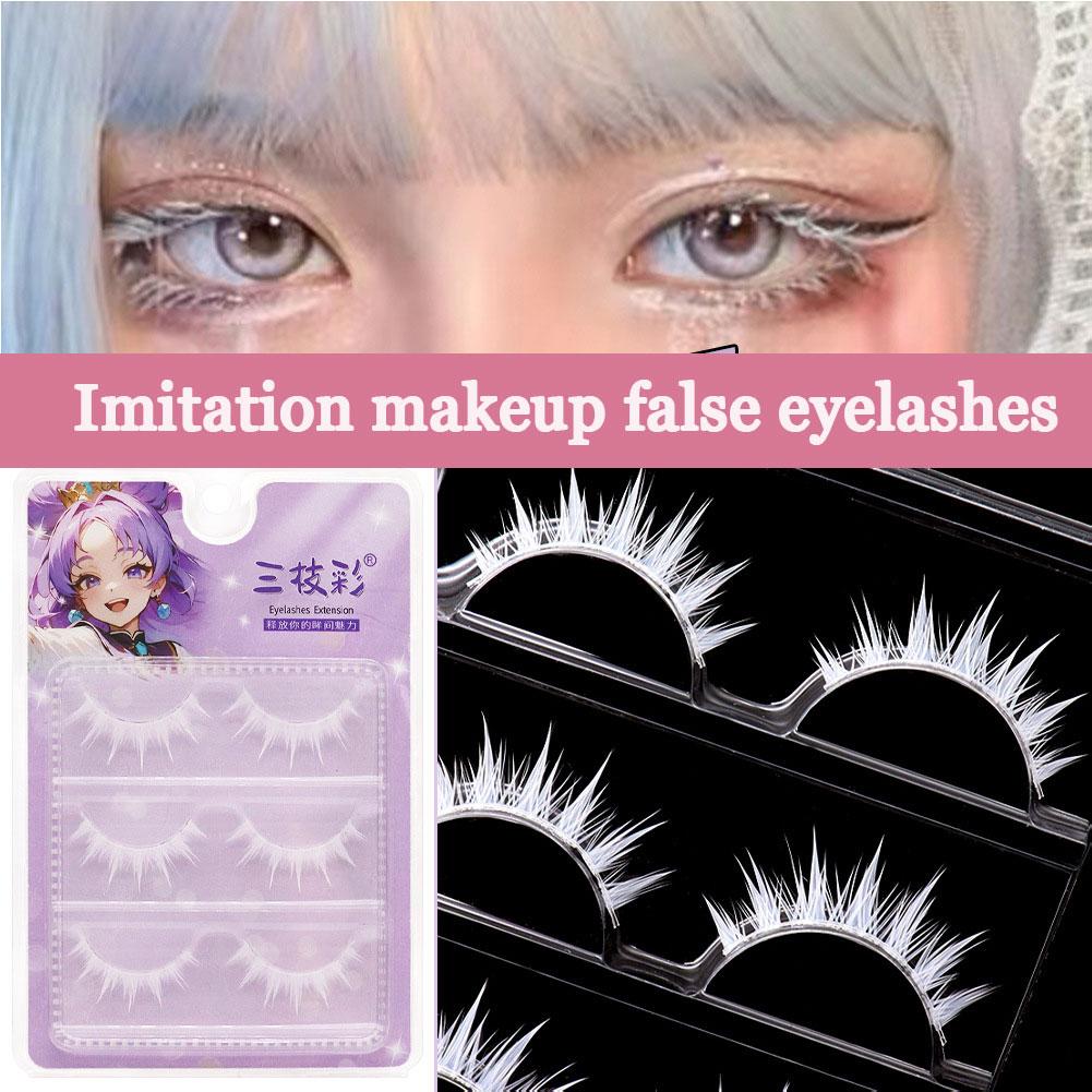 Eyelash Extension Anime - Weiße Künstliche Wimpern für Cosplay, Anime-Charaktere,
