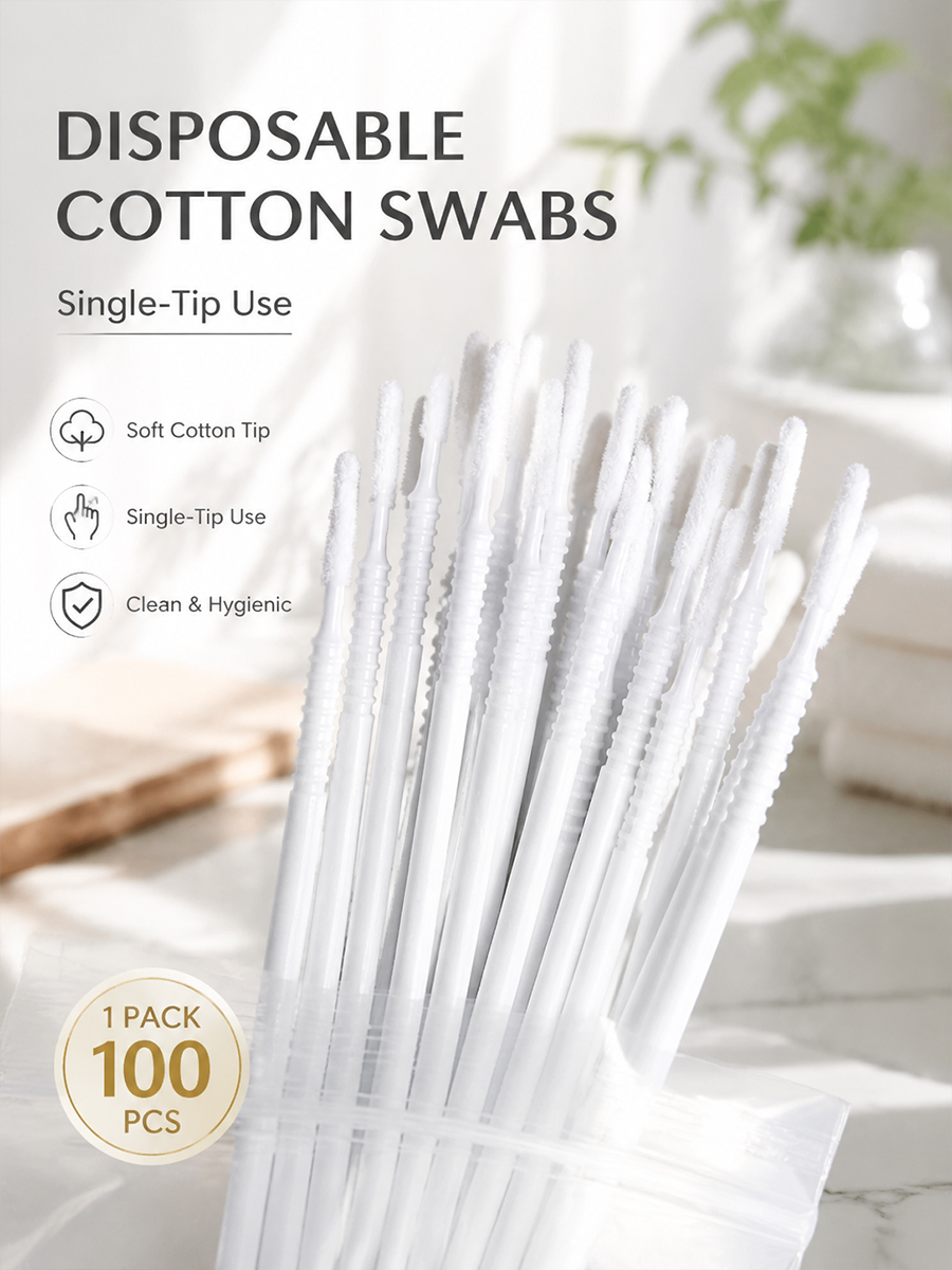 Eyelash Extension Remover - Einweg-Wattestäbchen für Wimpernverlängerung, Microblading, tragbare Make-up-Entferner-Reinigungsstäbchen,
