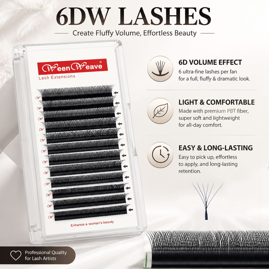 Eyelash Extension Logo - WeenWeave 6D W-Style Wimpernverlängerungszubehör, einfache Fächerwimpern,