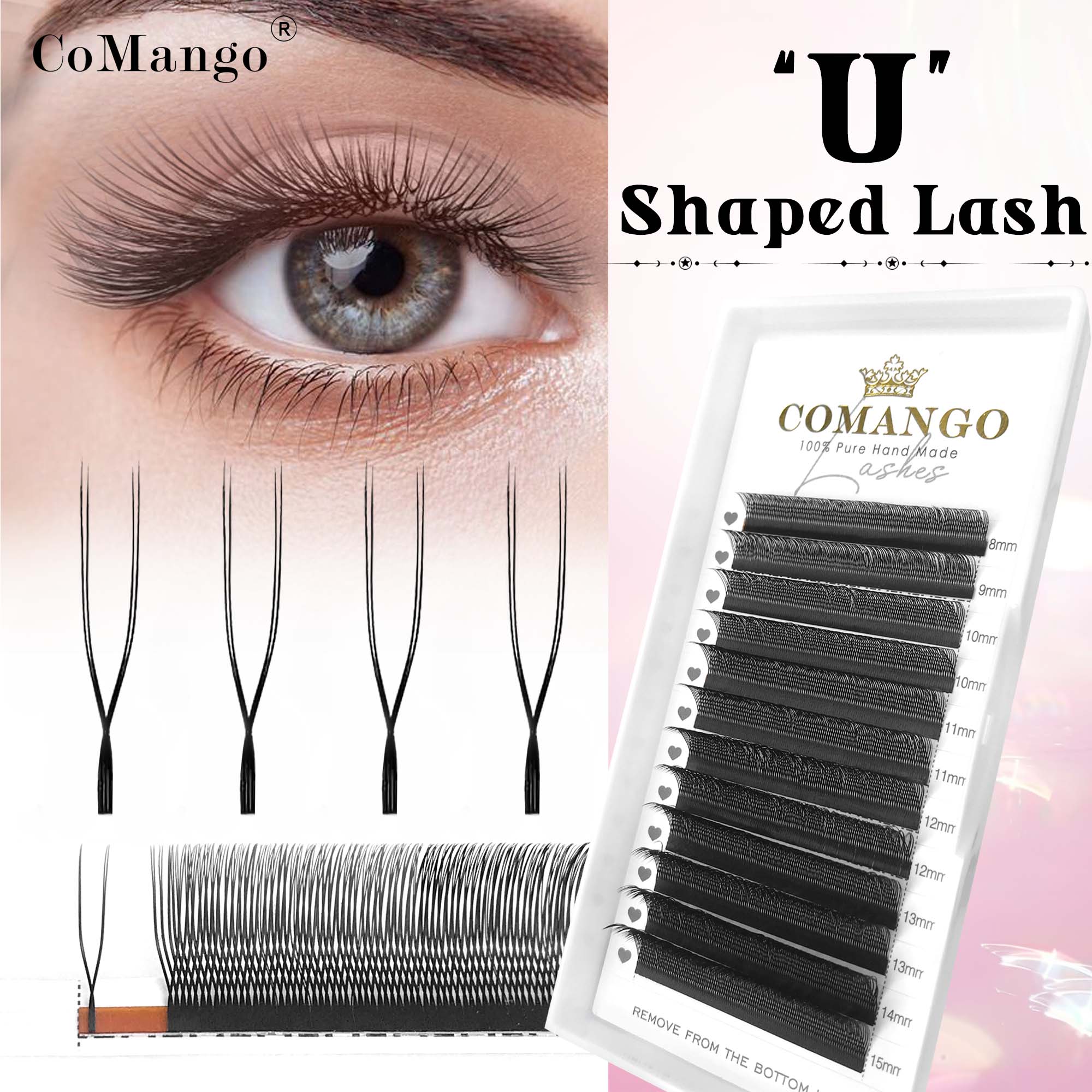Eyelash Extension Yy - CoMango U geformt parallel Blume Wimpern