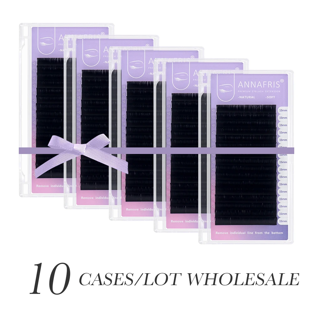 Eyelash Extension Korea Natural - ANNAFRIS Klassische Einzelwimpernverlängerung 10 Fälle/Lot Großhandel