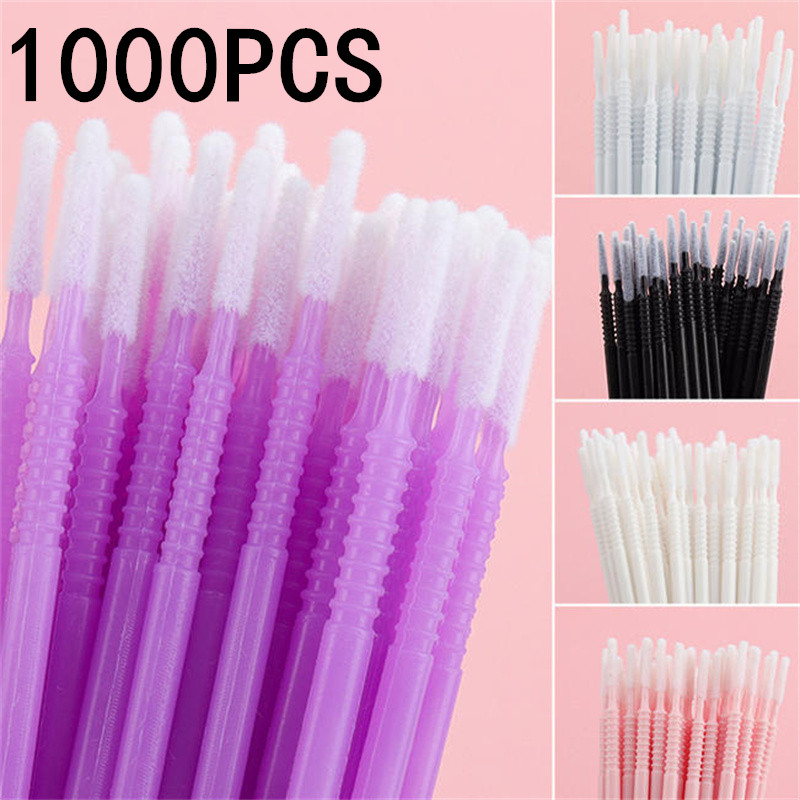 Eyelash Extension Remover - 100/200/1000 Stück Einweg-Wimpernverlängerungs-Reinigungsbürsten, Einzelne Wimpernentfernungs-Wattestäbchen, Mikrobürsten