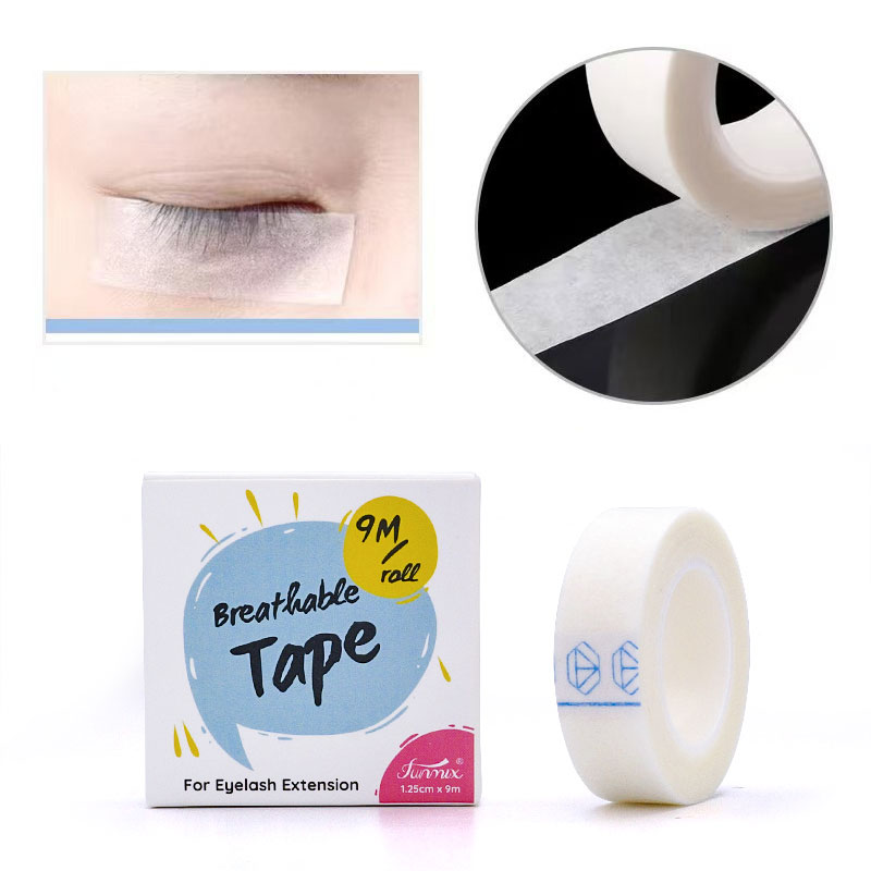 Eyelash Extension Adhesive - 1 Rolle 9Mx1,25cm Atmungsaktives Wimpernverlängerungsband, Unterlage