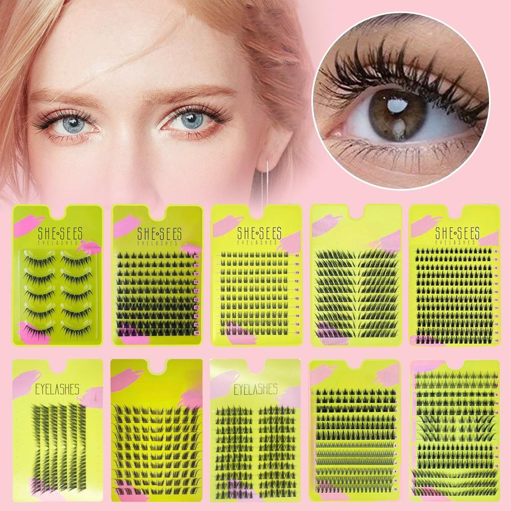 Eyelash Extension Volume Cat Eye - Natürliche Cluster-Falsche Wimpernverlängerung, weiche, dünne Katzenaugen,