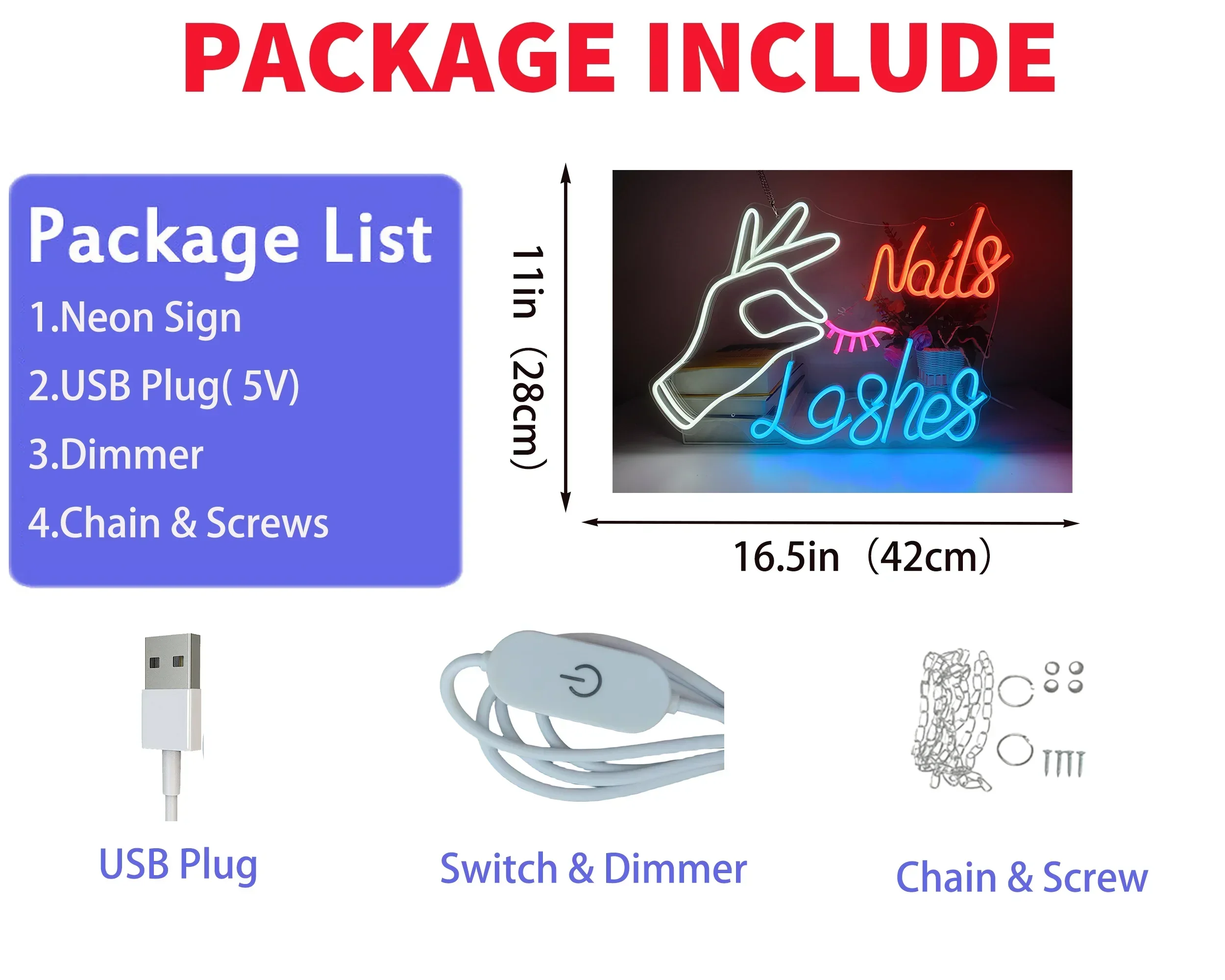 LED-Neonschild für Nagelwimper – Eyelash Extension Logo Bewertung und Preis