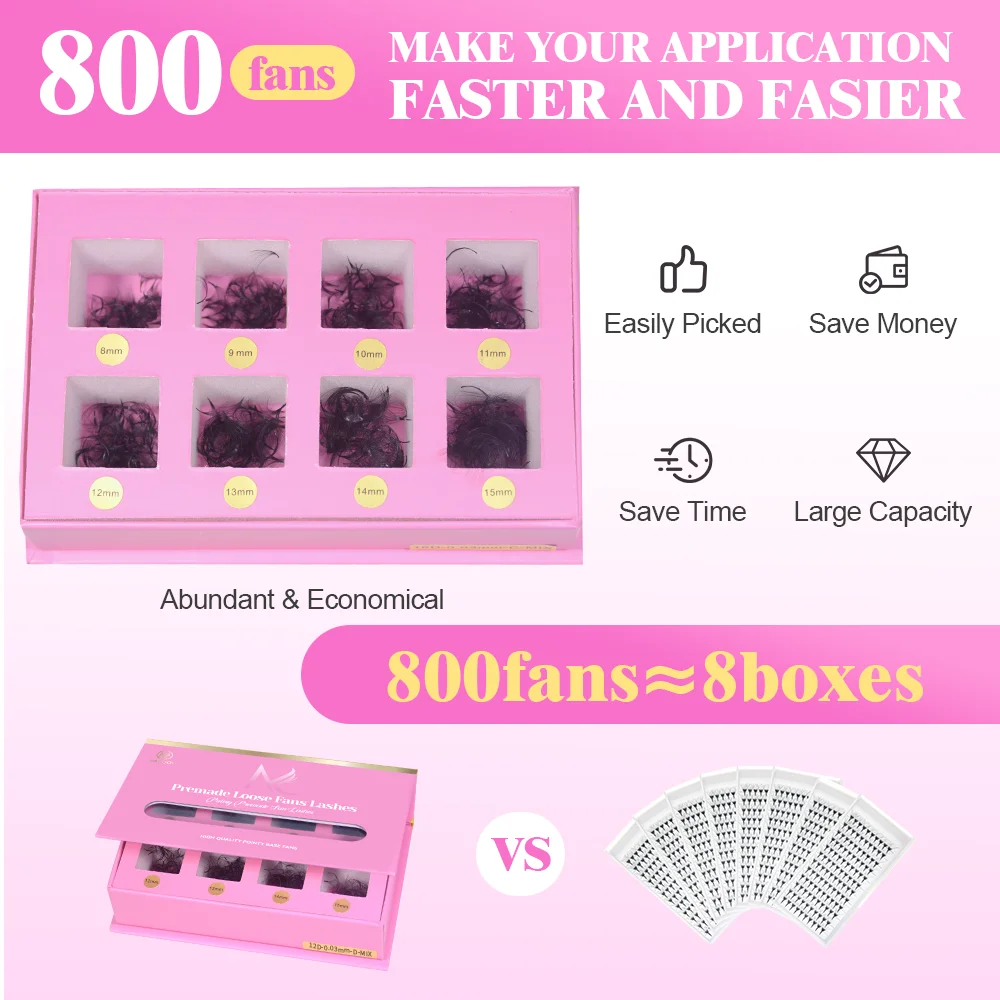 MAYOOC 800 Fächerwimpern, lose – Eyelash Extension Logo Bewertung und Preis